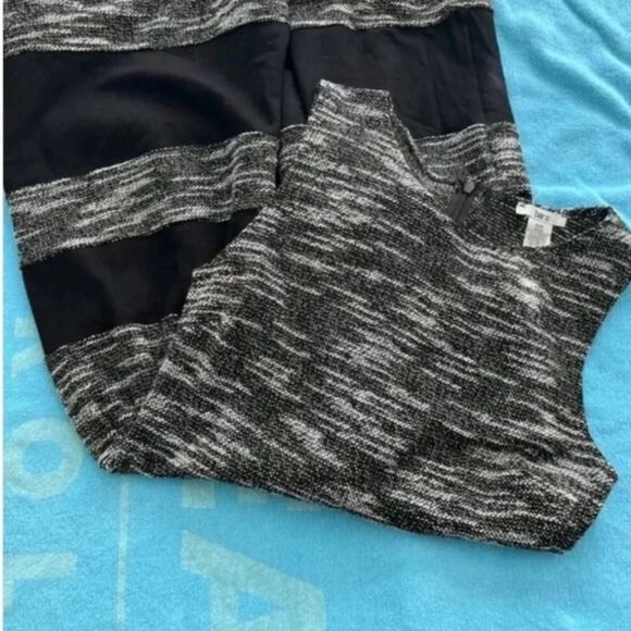 Bar III Black & White Tweed Look Sleeveless Dress - Size Medium - EUC - Picture 7 of 11